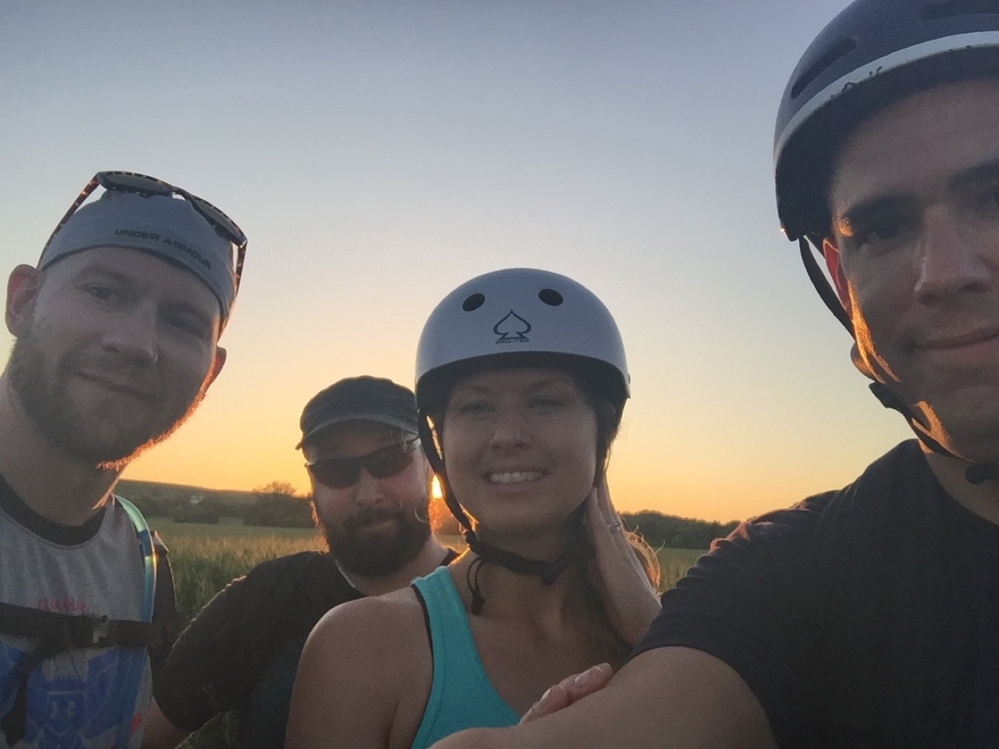 Grain & Mortar team on a sunset bike ride